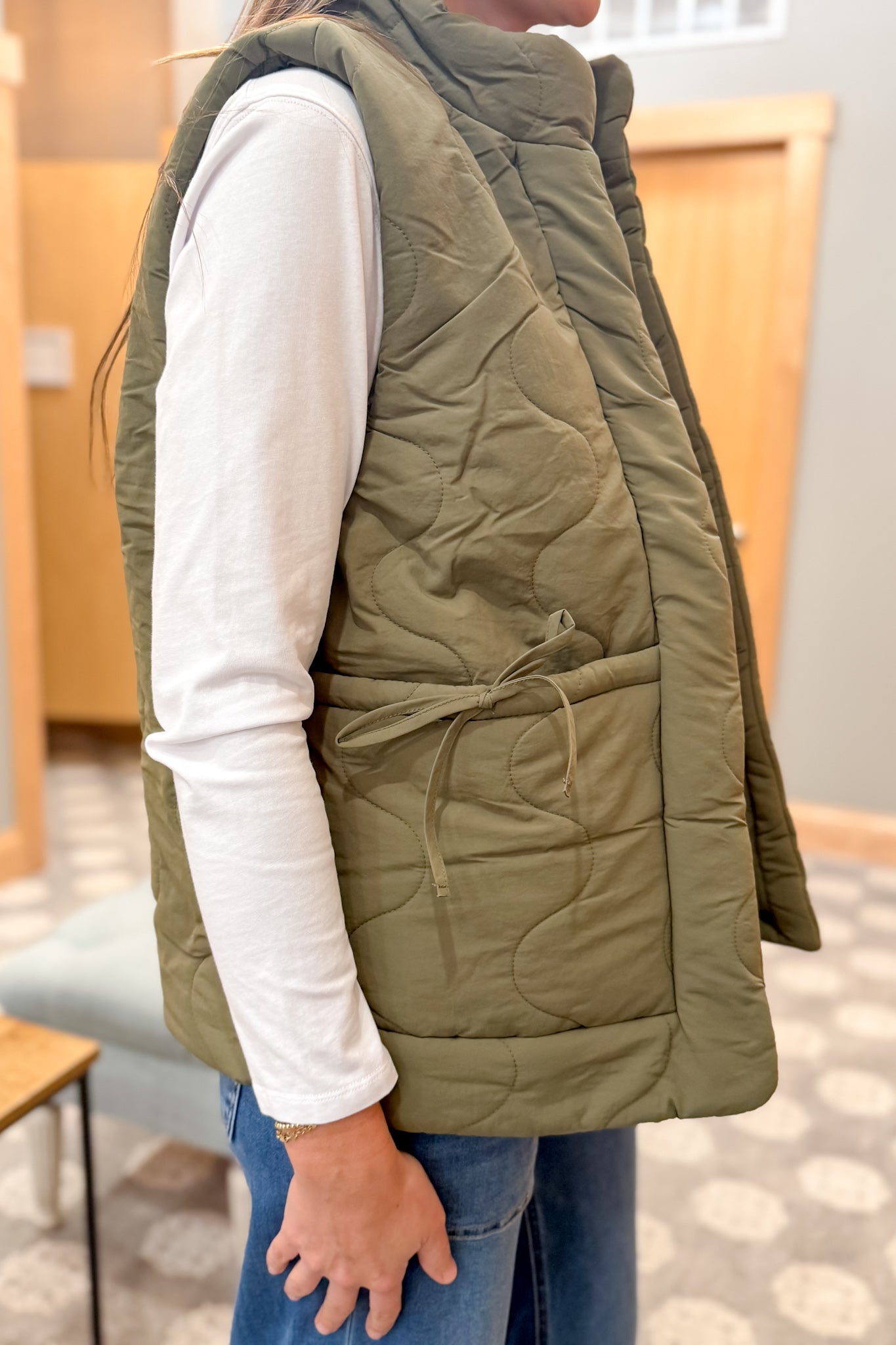 Ribbon Puffer Vest