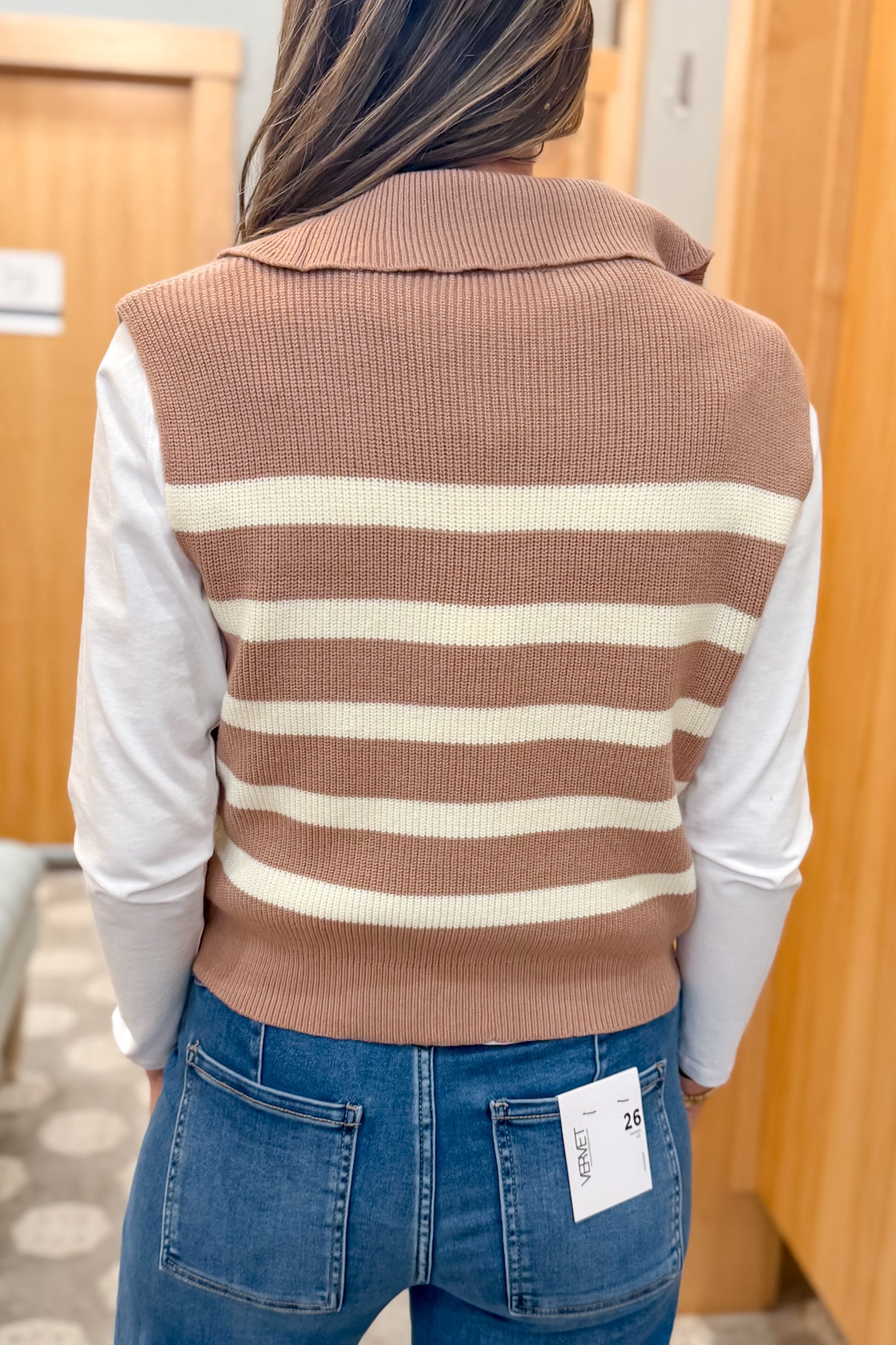 Striped Zip Sweater Vest