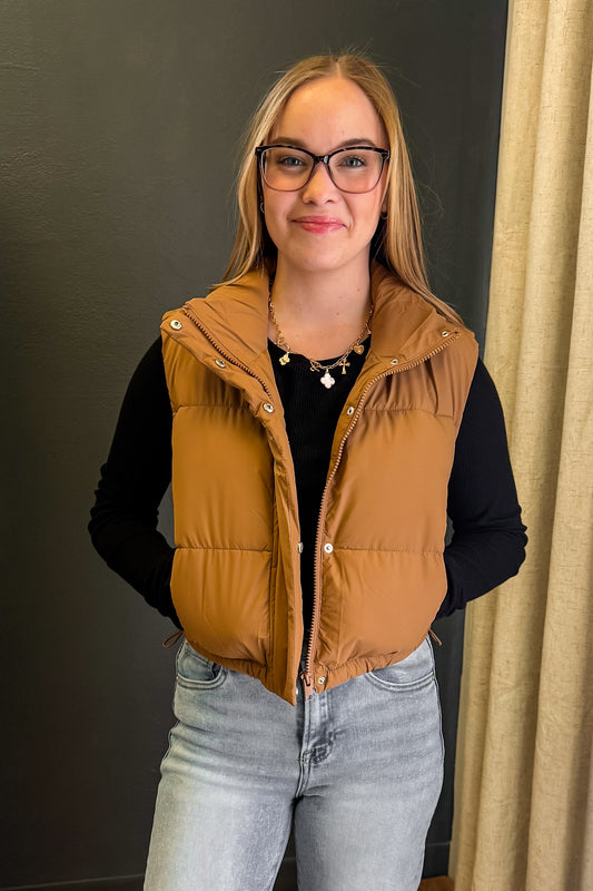 Cropped Puffer Vest