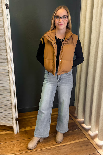 Cropped Puffer Vest
