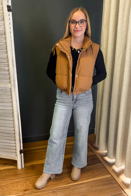Cropped Puffer Vest