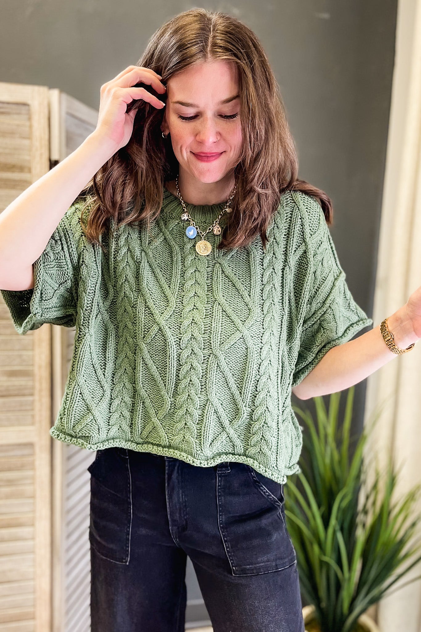 Chunky Short Sleeve Sweater