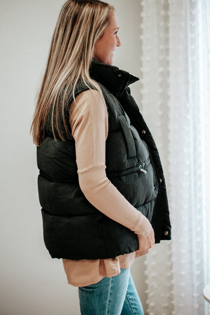 Drawstring Puffer Vest