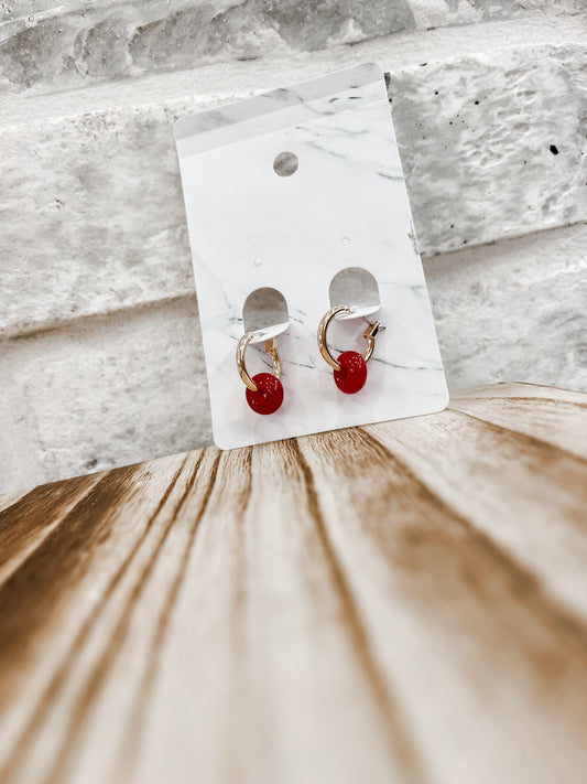 Stone Huggie Hoops