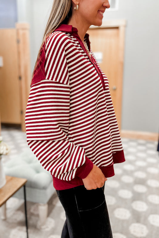 Collared Stripe Top