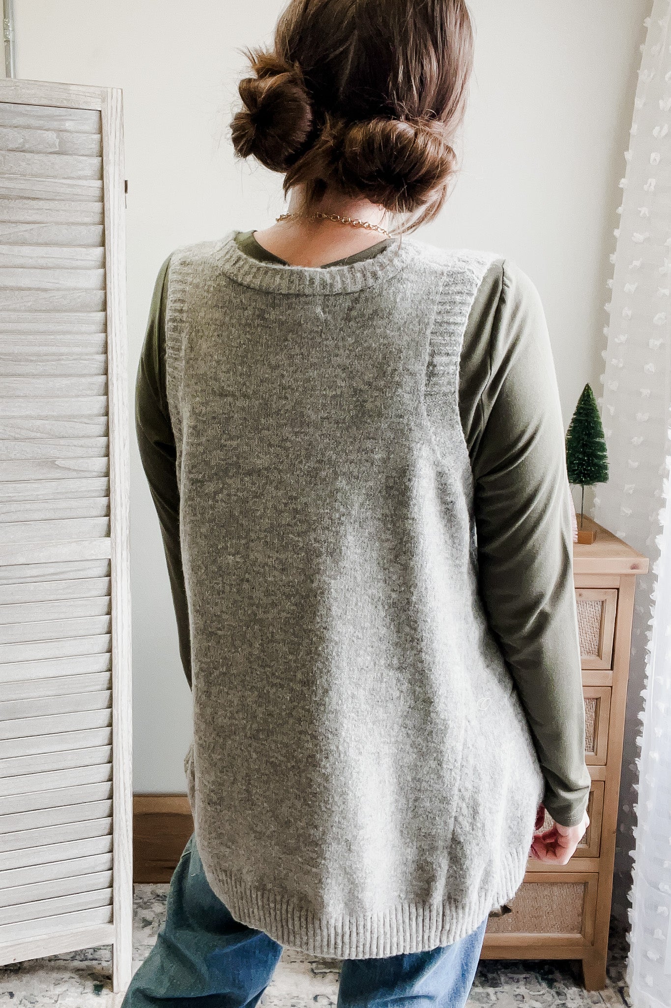 Oversized V-Neck Sweater Vest