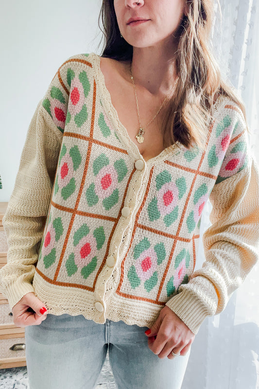 Floral Crochet Cardigan