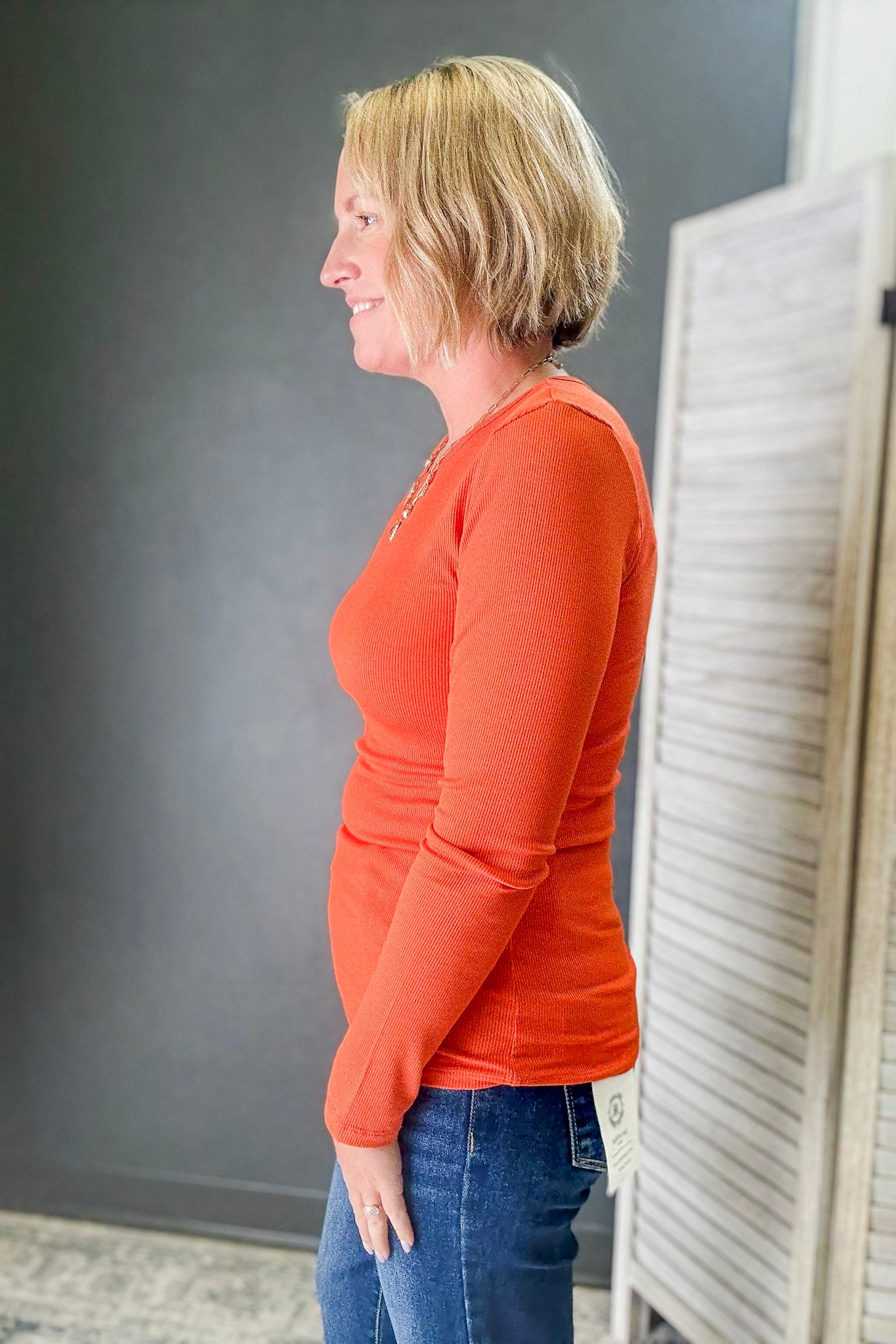 Ribbed Long Sleeve Top