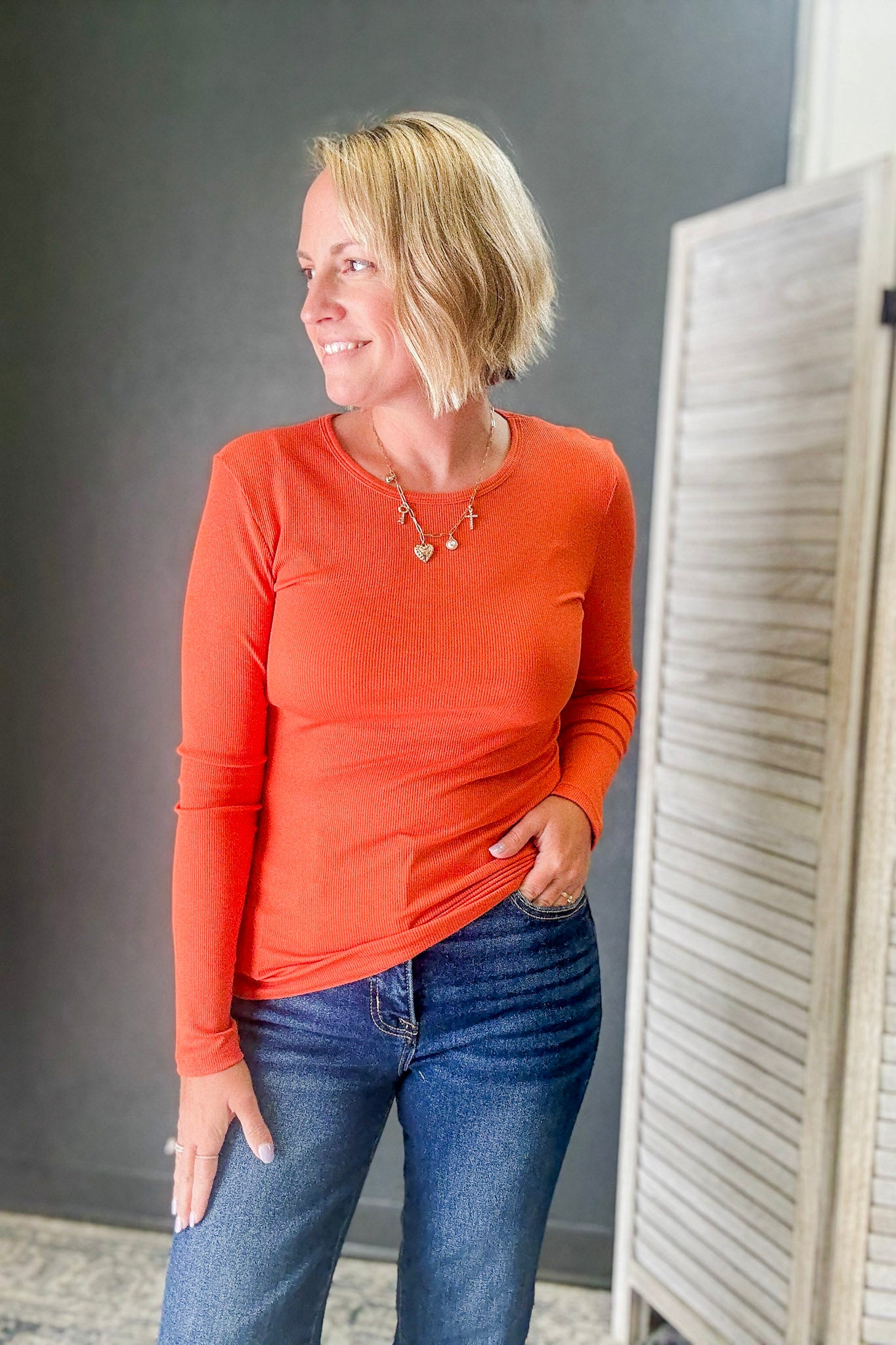 Ribbed Long Sleeve Top