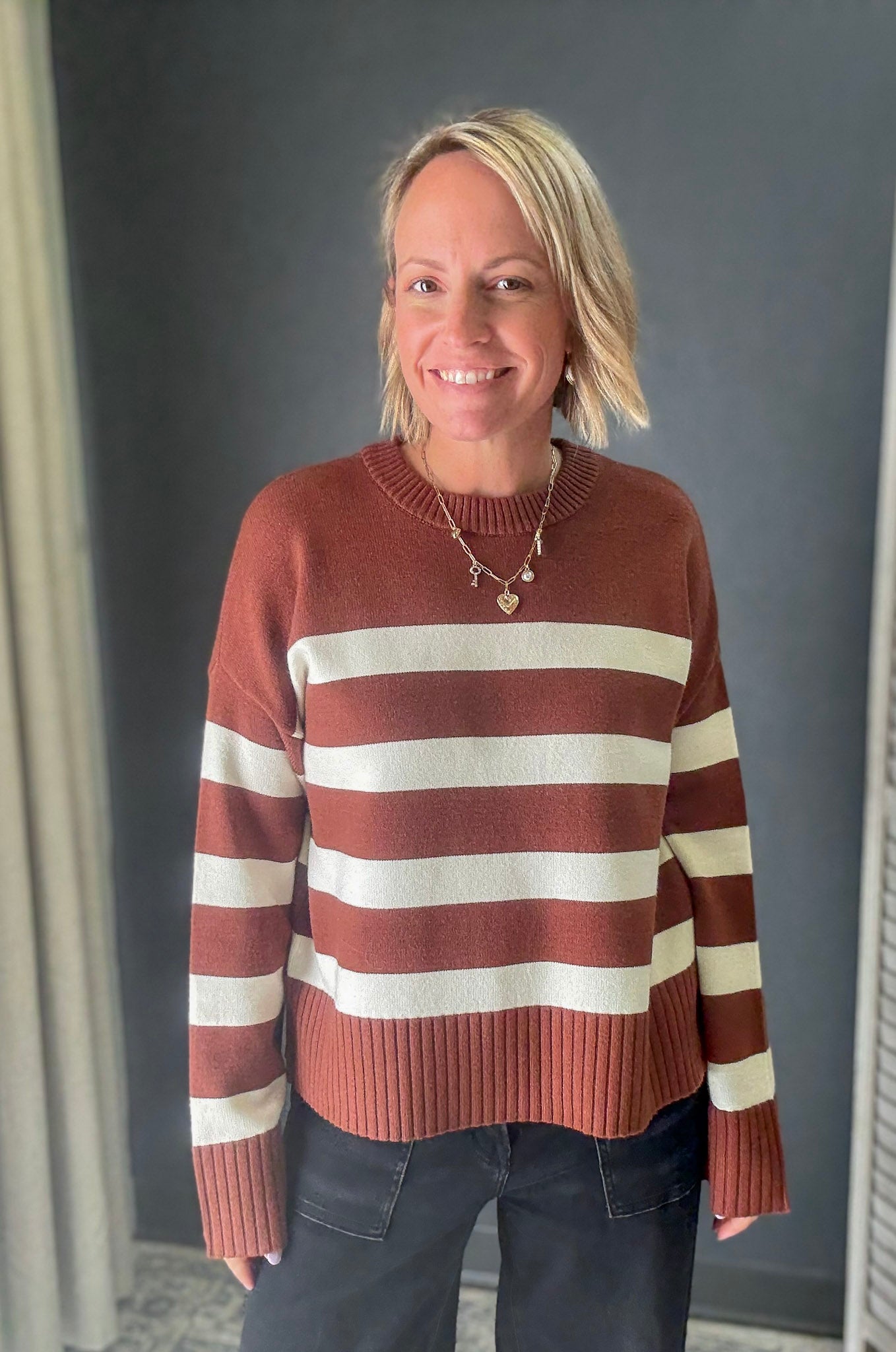 Striped Crew Neck Sweater