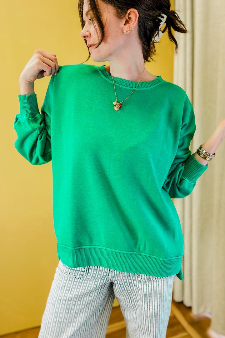 PLUS Solid Fleece Pocket Sweatshirt