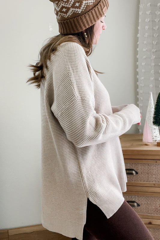 Waffle Textured Sweater