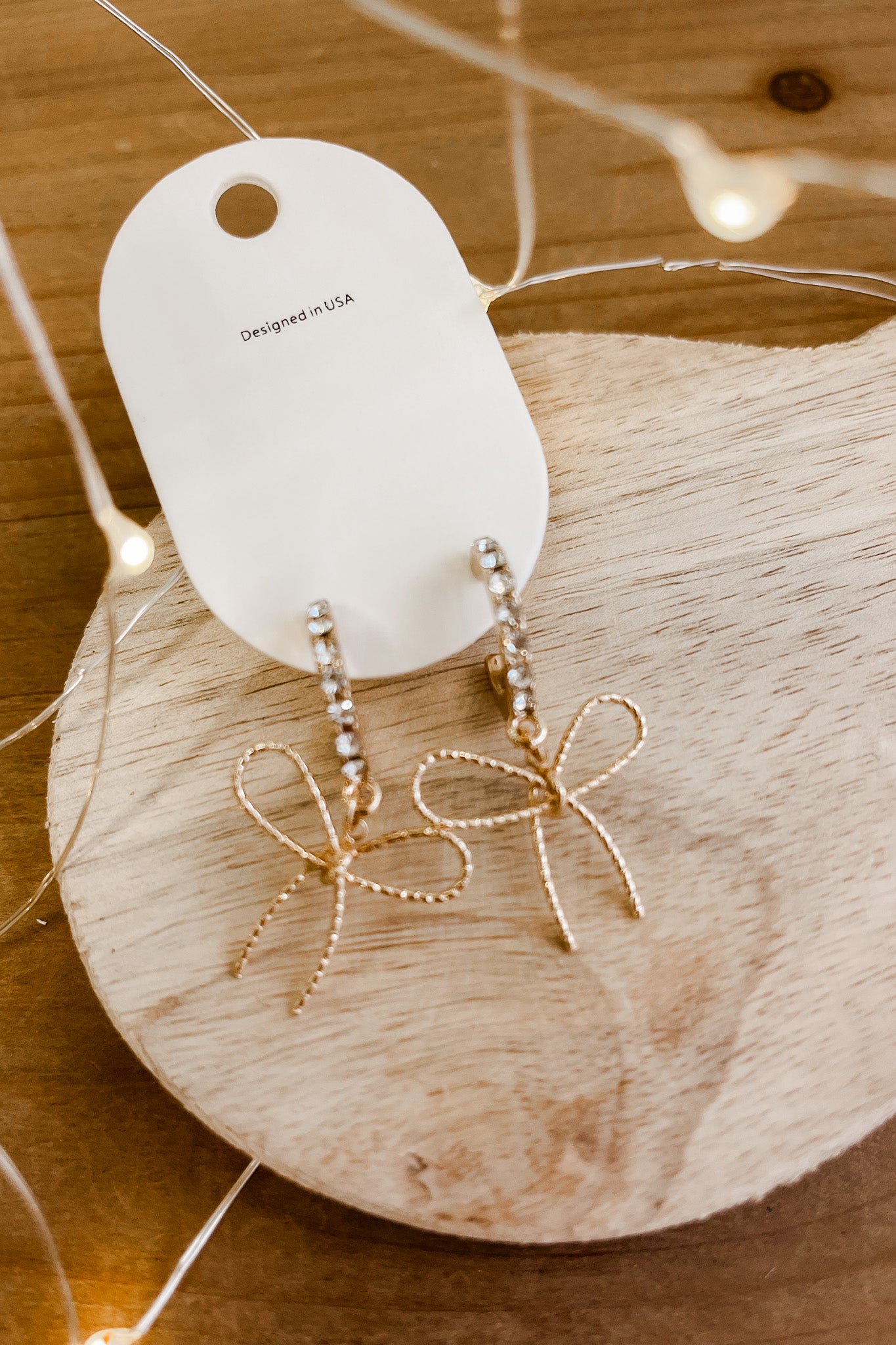 Pave Bow Hoops