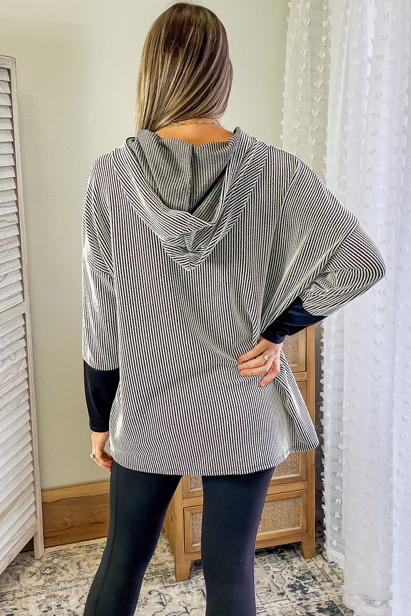 Contrast Hoodie Top