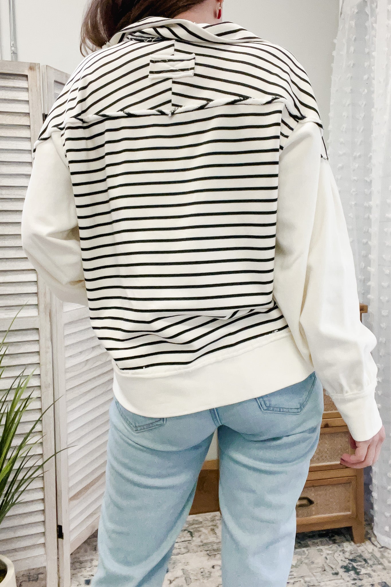 Stripe Mixed Sweatshirt