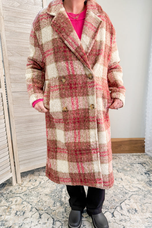 Oversized Plaid Coat