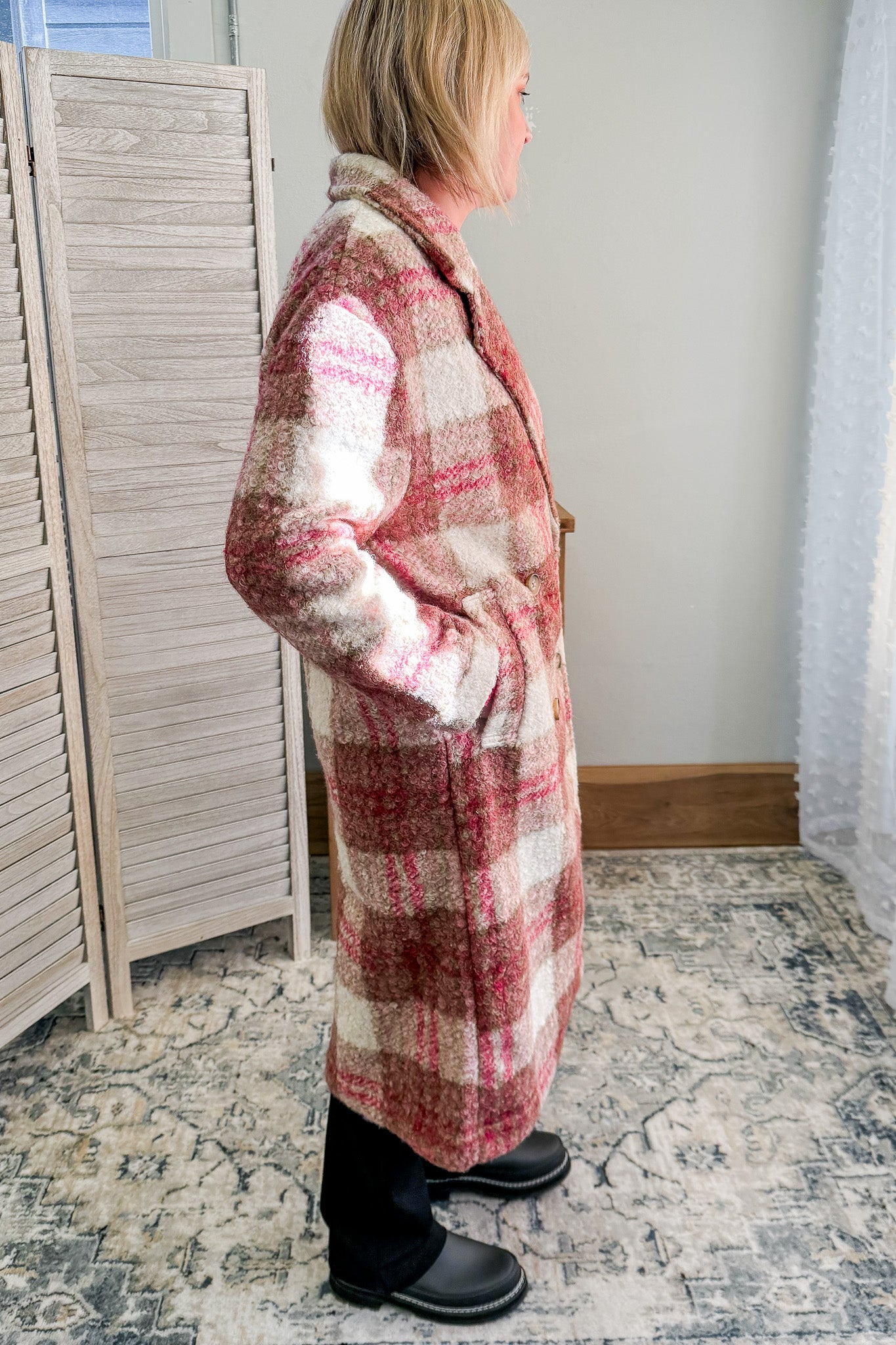 Oversized Plaid Coat