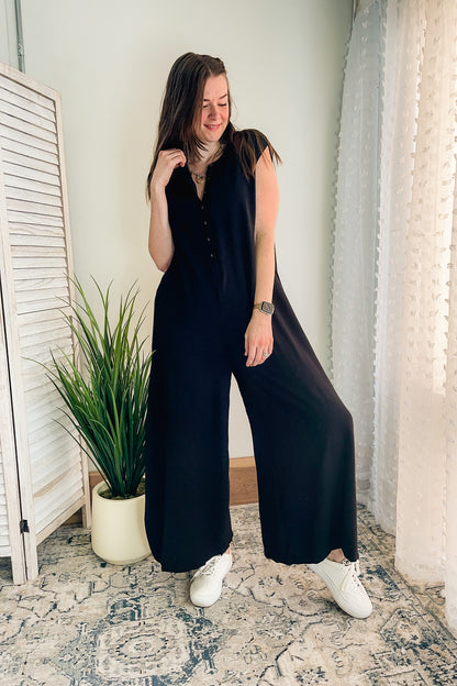 Button Down Jumpsuit