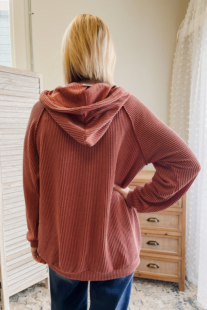 Ribbed Hoodie Top