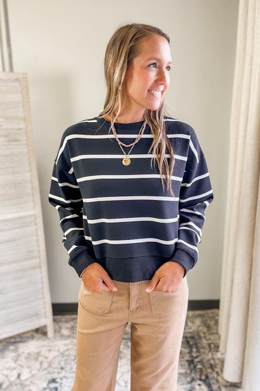 Stripe Drop Shoulder Sweatshirt