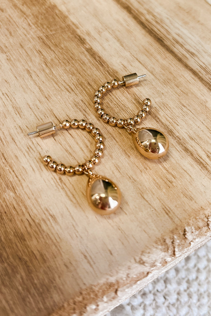 Mini Drop Hoop Earrings