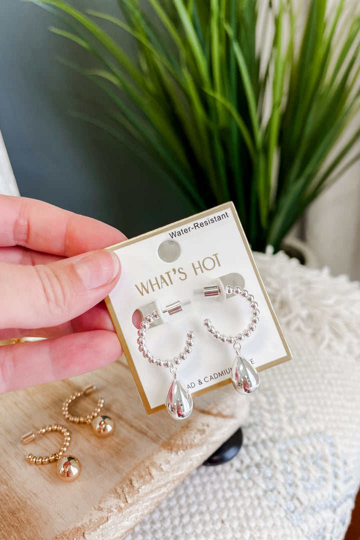 Mini Drop Hoop Earrings
