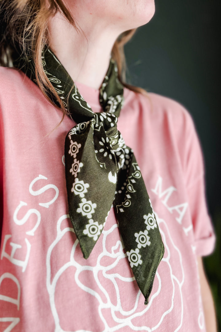 dark green bandana scarf