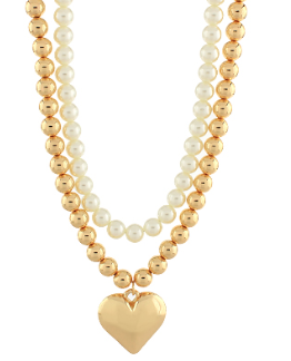 Bold Heart & Pearl Set