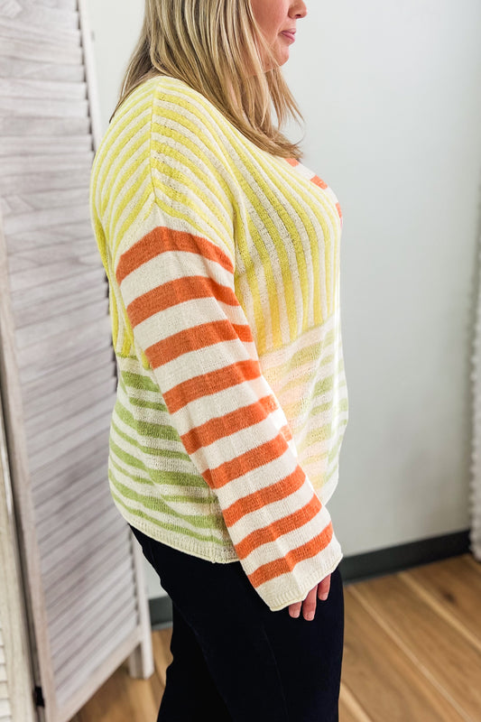 PLUS Contrast Stripe Sweater