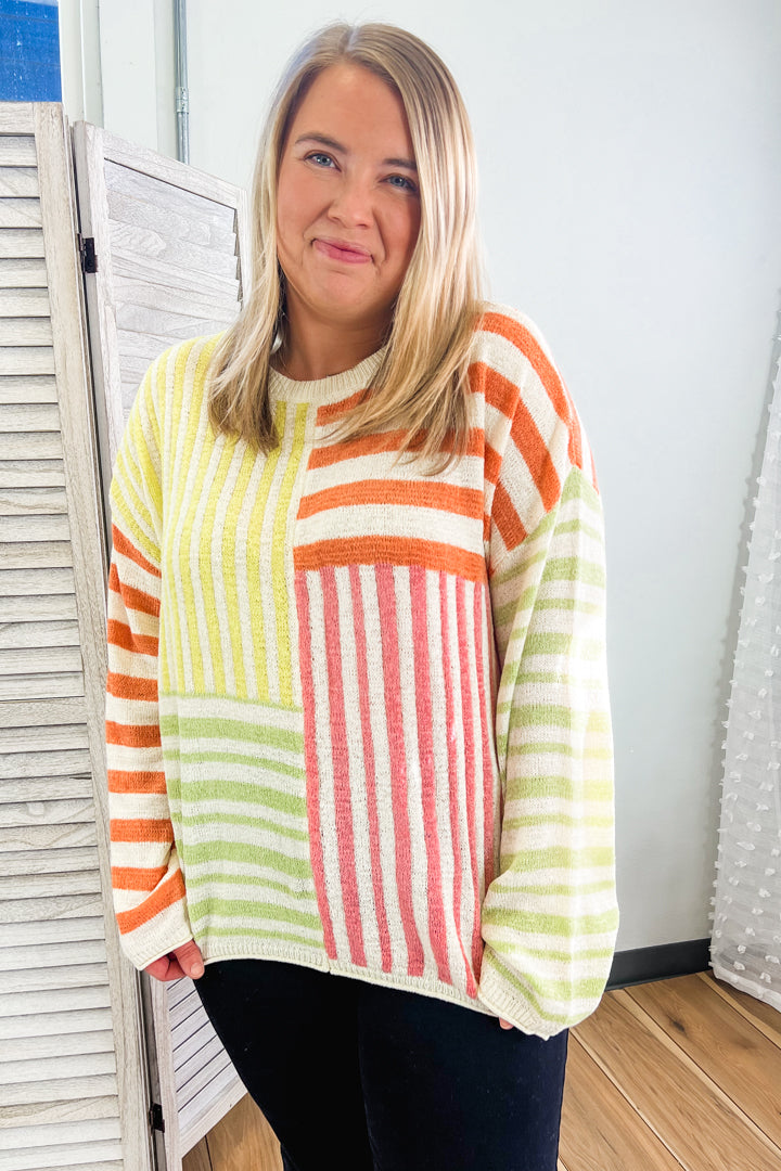 PLUS Contrast Stripe Sweater