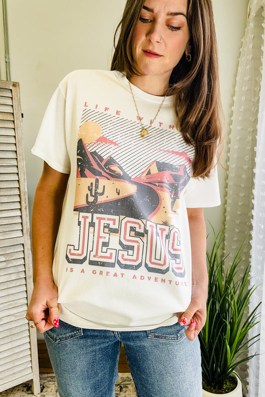 Women's Christian oversized graphic tee front