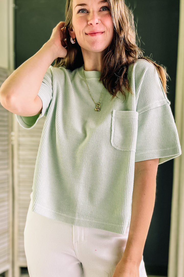 Ribbed Pocket Top