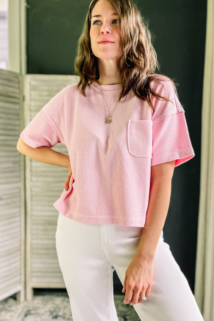 Ribbed Pocket Top