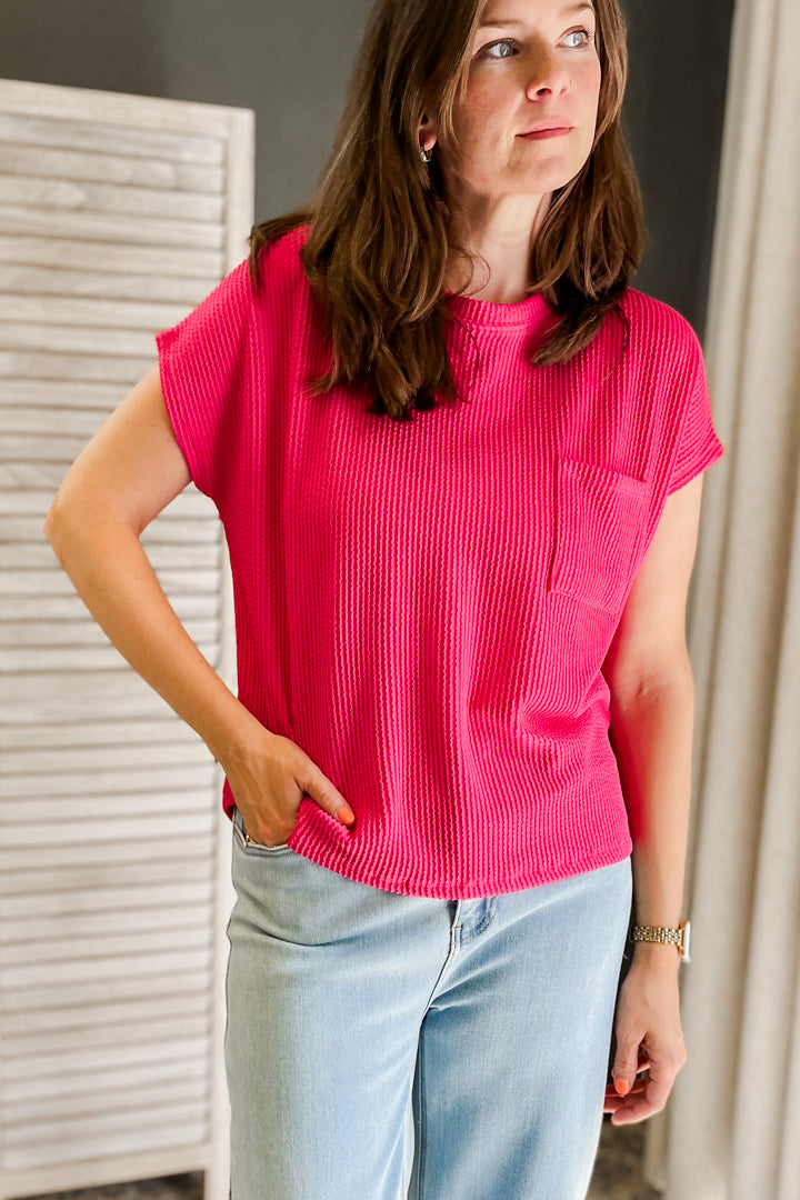 Ribbed Pocket Top