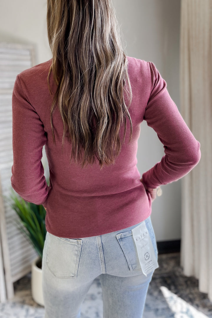Round Neck Ribbed L/S