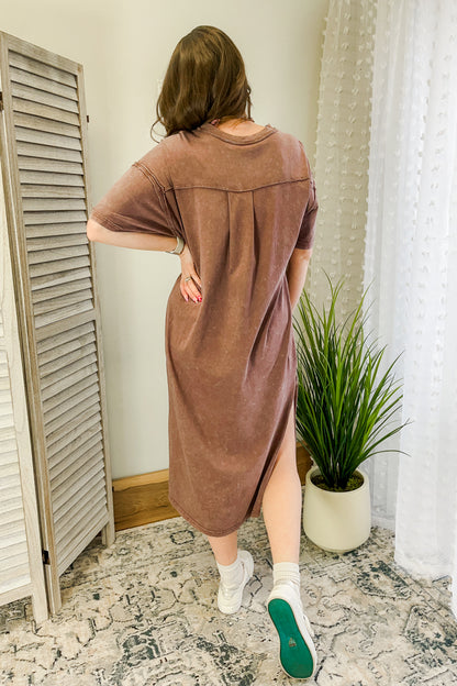 Mineral Washed Midi Dress