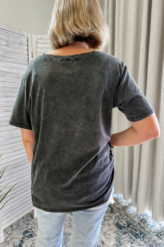 Mineral Wash V-Neck Tee