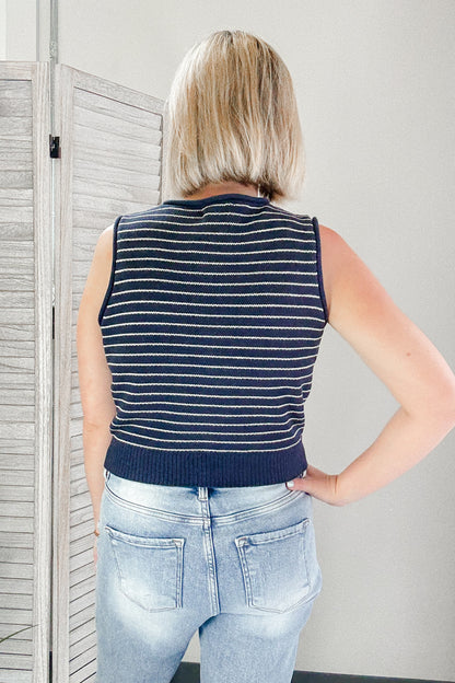Striped Button Vest