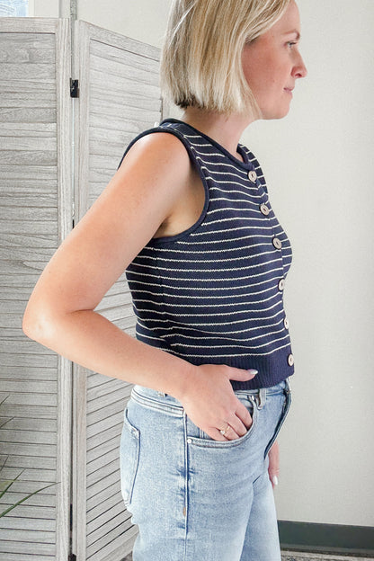 Striped Button Vest