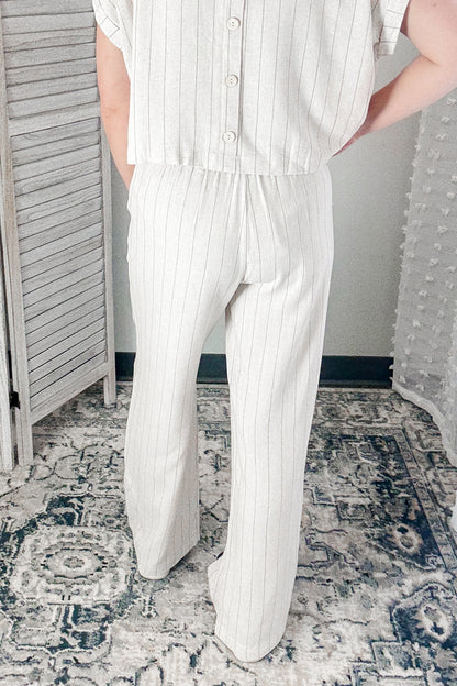 Drawstring Pinstripe Pants