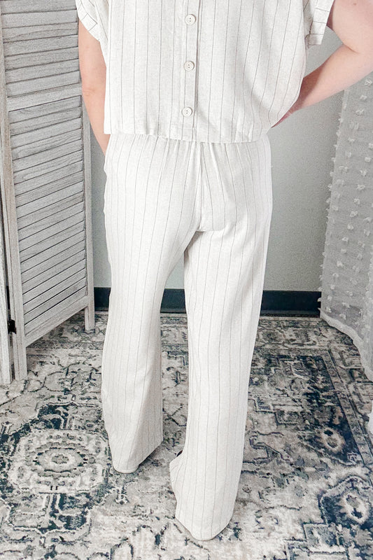 Drawstring Pinstripe Pants