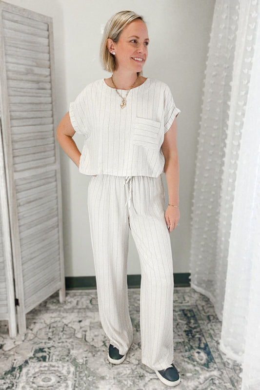 Pinstripe Crop Top