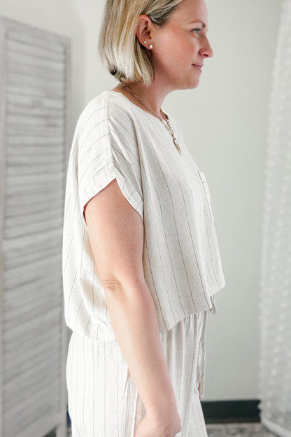Pinstripe Crop Top
