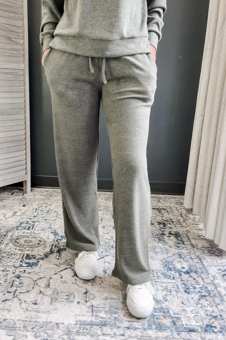 Ribbed Drawstring Lounge Pants