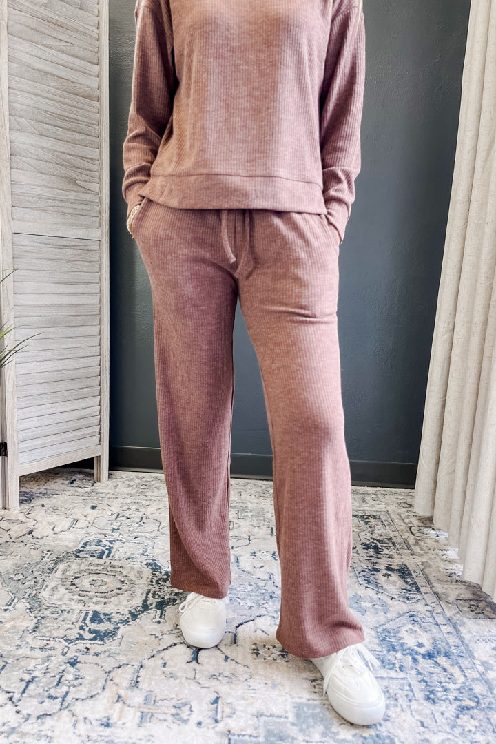 Ribbed Drawstring Lounge Pants