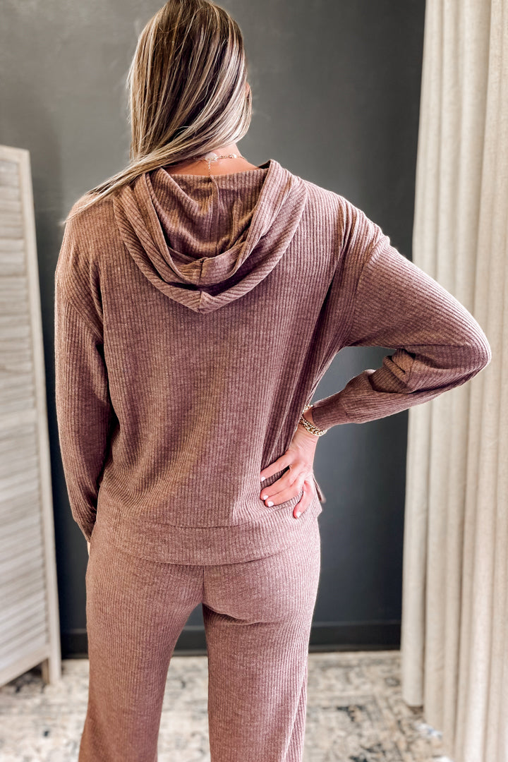 Ribbed Hooded Sweatshirt