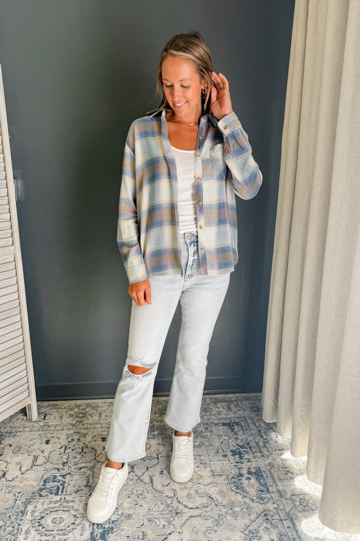 Classic Plaid Button Down Top