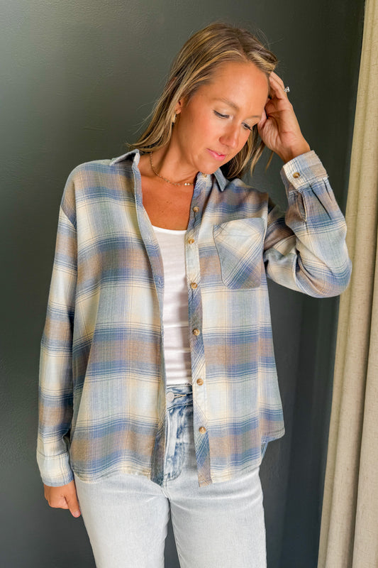 Classic Plaid Button Down Top
