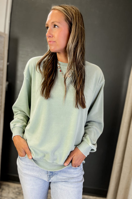 oversized sweatshirt for women mint green light