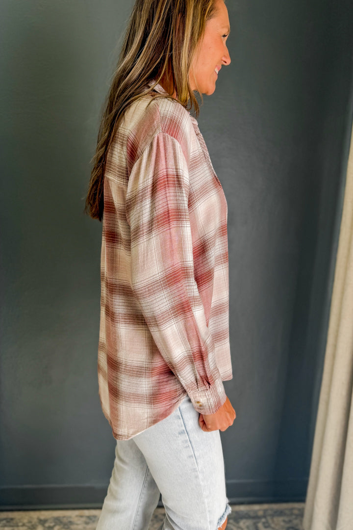 Classic Plaid Button Down Top
